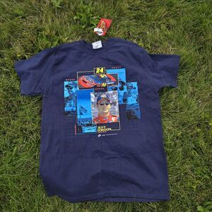 Jeff GORDON BLUE print Tshirt By Winners Circle 2005 Mens Size Large